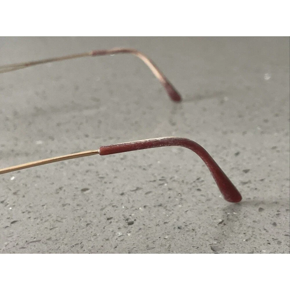 Safilo Eyeglasses Frames ONLY Gold Metal Full Rim 52-19-135 Gold Italy Half Rim